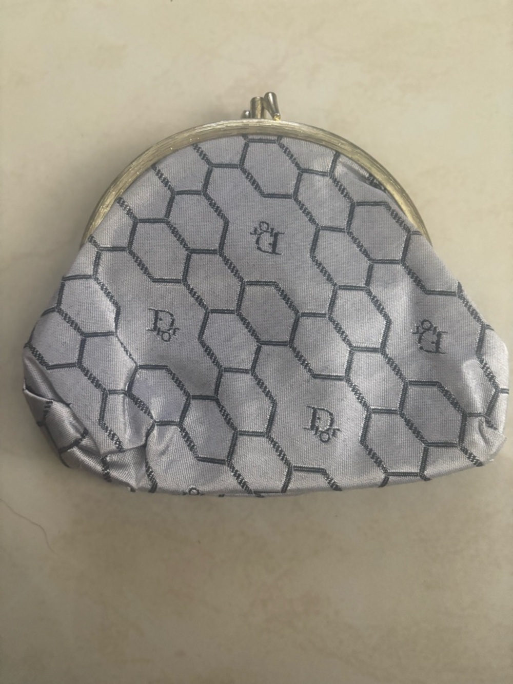 Christian Dior vintage Silver Monogram Coin Purse